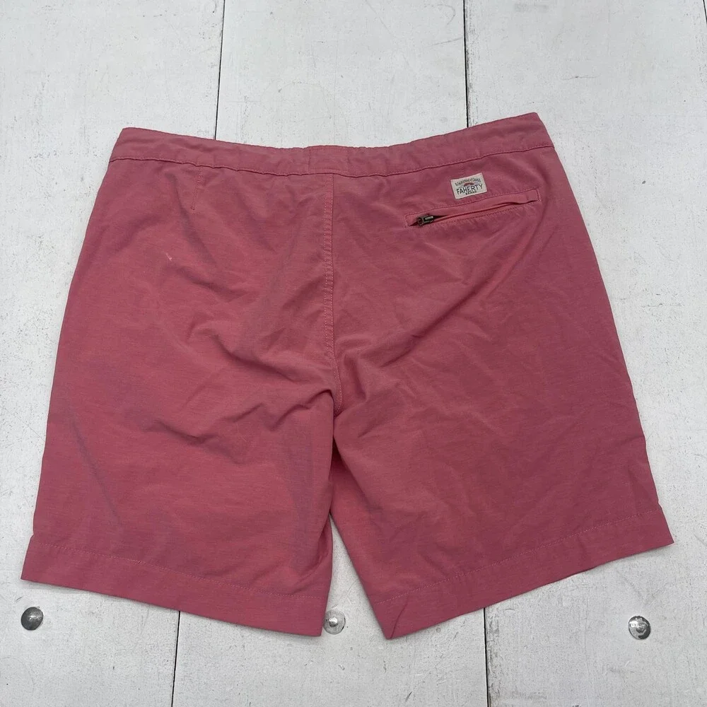 Faherty All Day Shorts Mens 36 Pink Hybrid Swim Trunks Chino Boardshorts Stretch